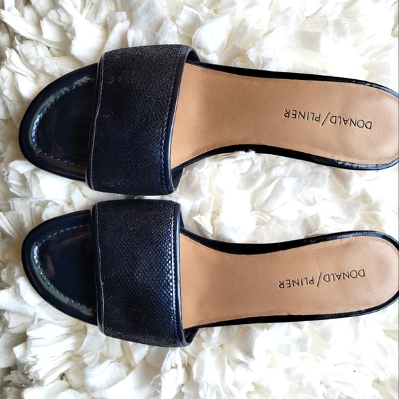 Donald J. Pliner Shoes - Donald J. Pliner Shimmery Navy Blue Mule Heeled Sandals 8M